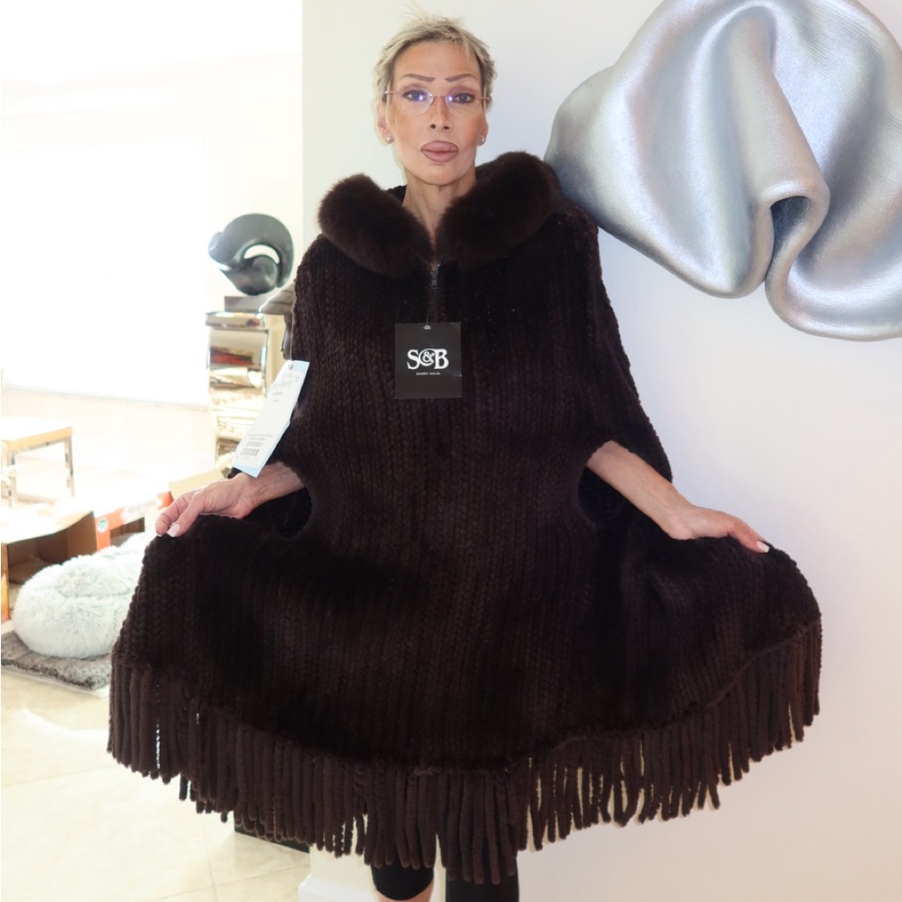 schultz & m. blaustein beaver poncho fur coat